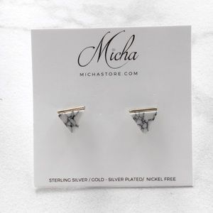 NWT Marble Triangle Earrings